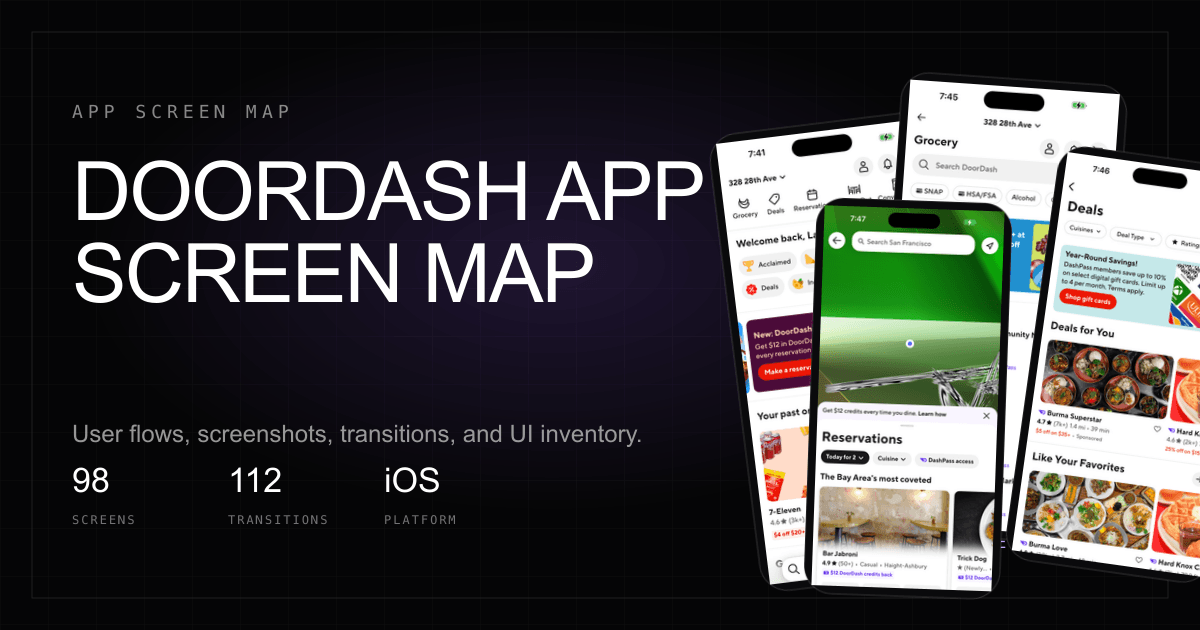 DoorDash App Screen Map and User Flows | Revyl Atlas